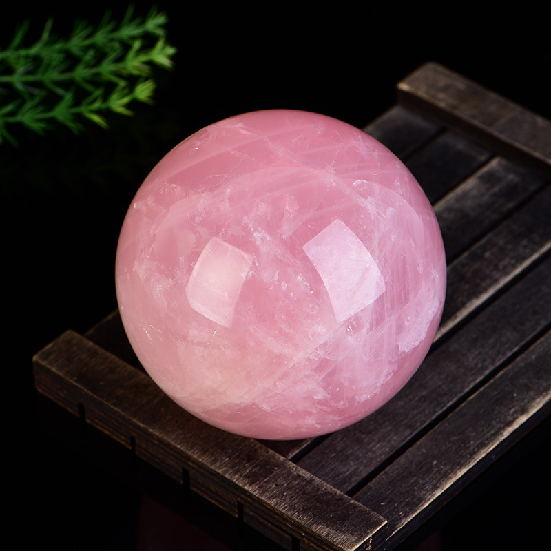 Factory Direct Sales Natural Pink Crystal Ball Home Decoration Original Polished Crystal Ball for Friends