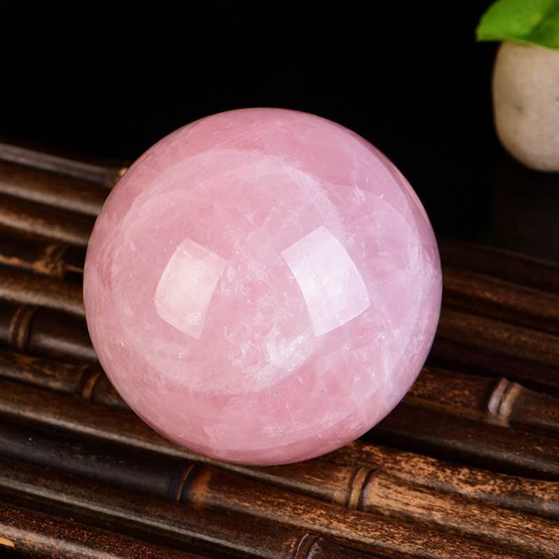 Factory Direct Sales Natural Pink Crystal Ball Home Decoration Original Polished Crystal Ball for Friends