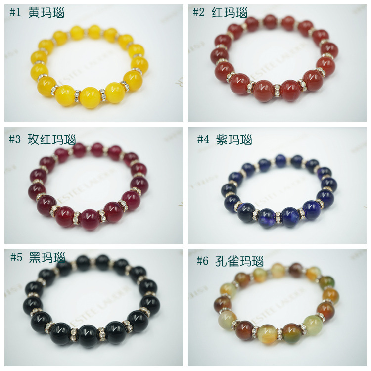 Natural agate bracelet with classic crystal jewelry bracelet export