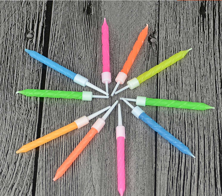 Crystal birthday candles thread pink birthday party candles smokeless colorful romantic candles