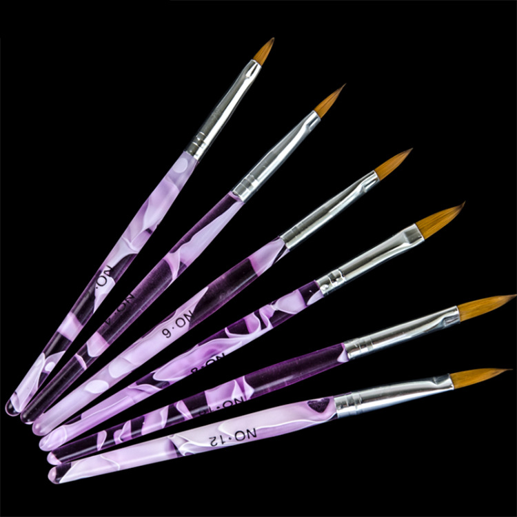 Manicure Brush Tools Pink Acrylic Rod 6 Sets of Crystal Carving Pen 2#-12# Crystal Nail Making Pen Manicure Brush Tools Pink Acrylic Rod 6 Sets of Crystal Carving Pen 2#-12# Crystal Nail Making Pen