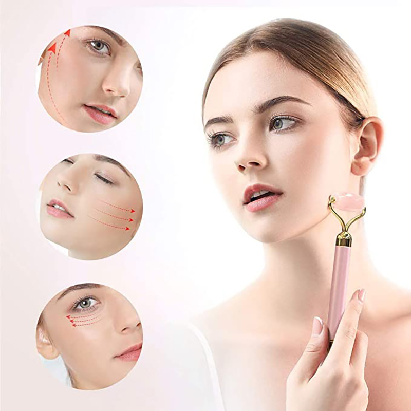 Beauty Instrument Facial Massager Electric ThreeinOne Natural Pink Crystal Jade Roller Beauty Bar Lifting Stick Whole Beauty Instrument Facial Massager Electric ThreeinOne Natural Pink Crystal Jade Roller Beauty Bar Lifting Stick Whole