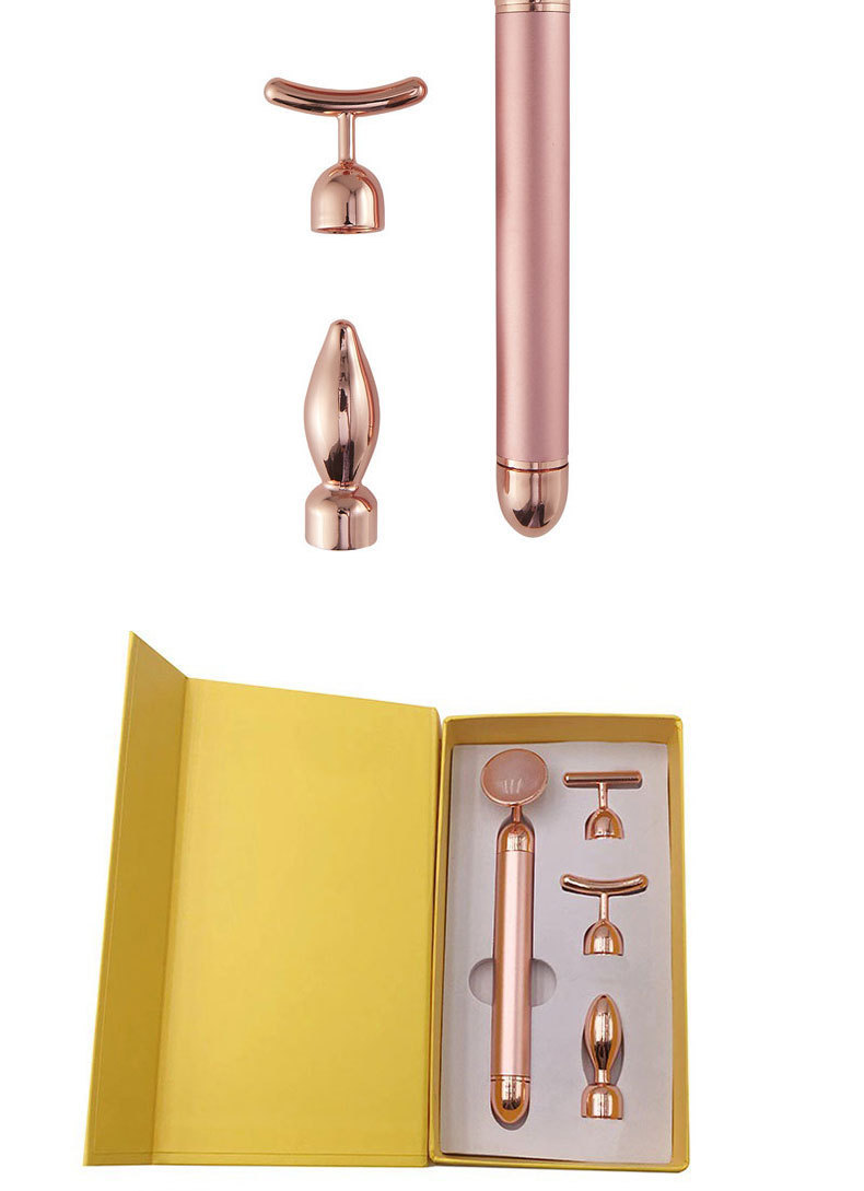 Beauty Instrument Facial Massager Electric ThreeinOne Natural Pink Crystal Jade Roller Beauty Bar Lifting Stick Whole Beauty Instrument Facial Massager Electric ThreeinOne Natural Pink Crystal Jade Roller Beauty Bar Lifting Stick Whole
