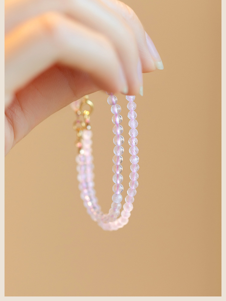 3mm Very Fine Pink Crystal Bracelet Women's Attracting Male Design Natural Girl Heart Bracelet Ins Retro Style Bracelet 3mm Very Fine Pink Crystal Bracelet Women's Attracting Male Design Natural Girl Heart Bracelet Ins Retro Style Bracelet