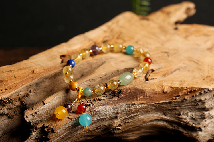 Original Design Duobao Ornament Brazil Natural Gold Rutilated Quartz Bracelet Women's Bracelet Vintage Agate Pink Crystal Bracelet Original Design Duobao Ornament Brazil Natural Gold Rutilated Quartz Bracelet Women's Bracelet Vintage Agate Pink Crystal Bracelet