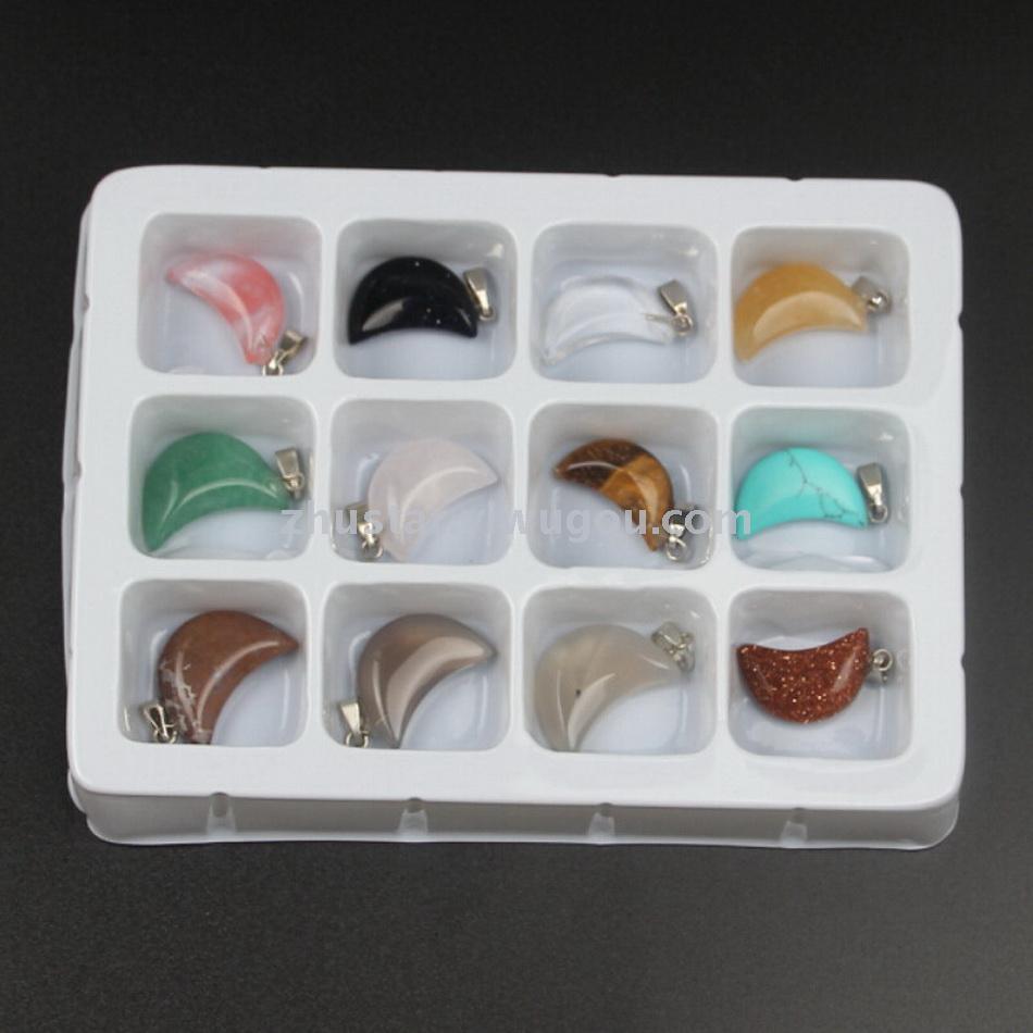 Natural stone, crystal, amethyst, agate, opal, tiger eye stone, various pendants.