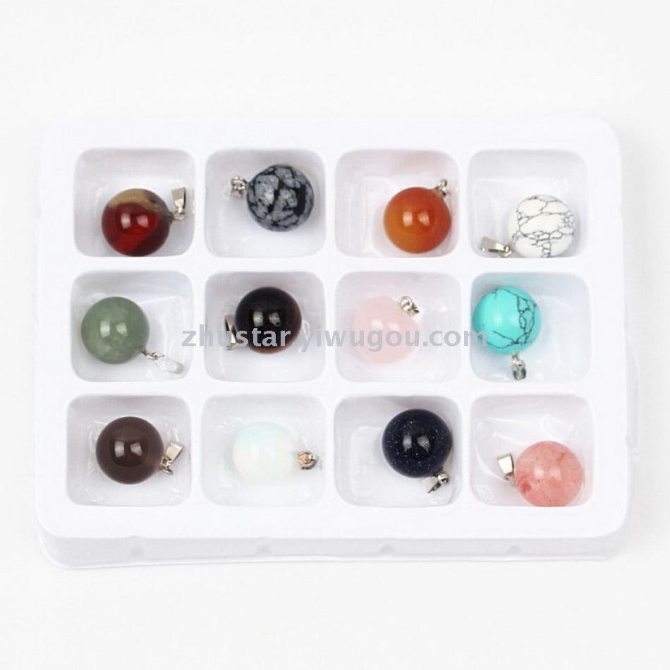 Natural stone, crystal, amethyst, agate, opal, tiger eye stone, various pendants.