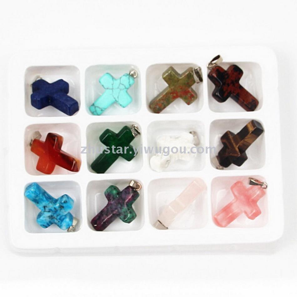 Natural stone, crystal, amethyst, agate, opal, tiger eye stone, various pendants.