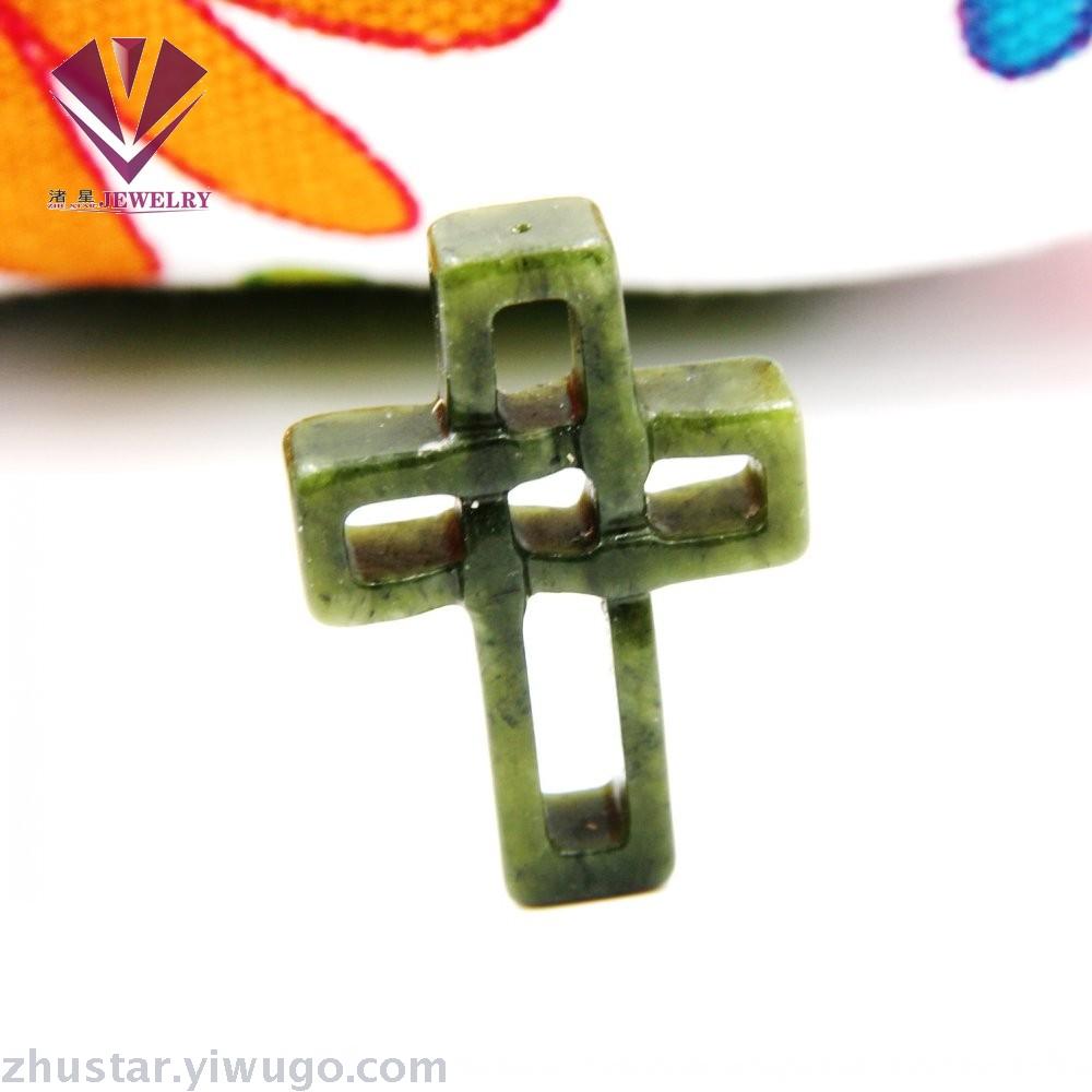 Natural stone southern jade carving cross pendant, agate, powder crystal, amethyst, tiger eye stone, pine stone Natural stone southern jade carving cross pendant, agate, powder crystal, amethyst, tiger eye stone, pine stone