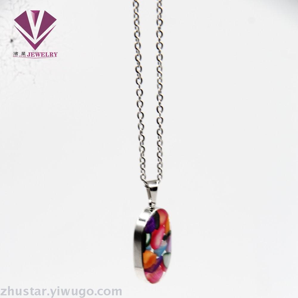 Stainless steel natural stone pendant, agate, powder crystal, amethyst, turquoise, tiger eye stone, pine stone, coral Stainless steel natural stone pendant, agate, powder crystal, amethyst, turquoise, tiger eye stone, pine stone, coral