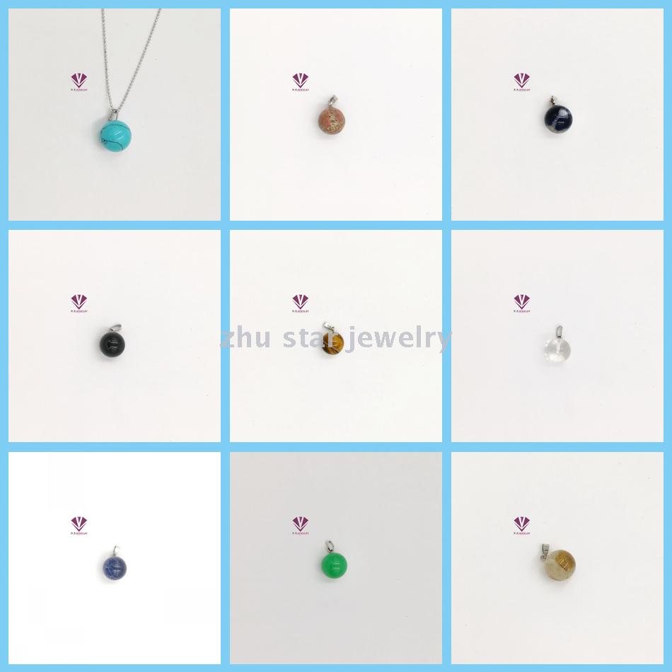 Fashionable natural stone beads pendant DIY jewelry wholesale Gemstone Black agate tiger eye stone Turquoise 