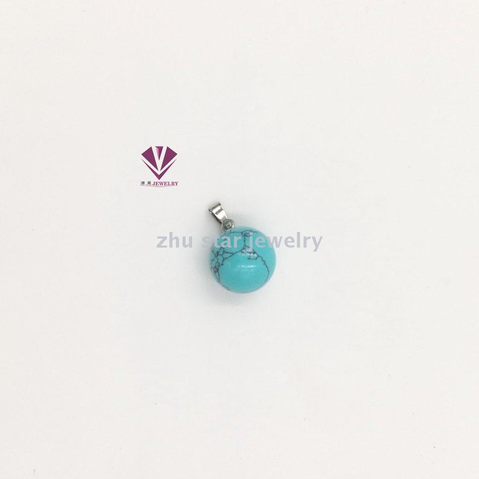 Fashionable natural stone beads pendant DIY jewelry wholesale Gemstone Black agate tiger eye stone Turquoise 