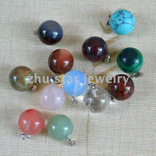 Fashionable natural stone beads pendant DIY jewelry wholesale Gemstone Black agate tiger eye stone Turquoise 