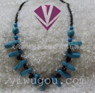 Turquoise round bead necklace ornament, natural stone jewelry, blue pine stone, tiger eye stone, cat eye stone Turquoise round bead necklace ornament, natural stone jewelry, blue pine stone, tiger eye stone, cat eye stone