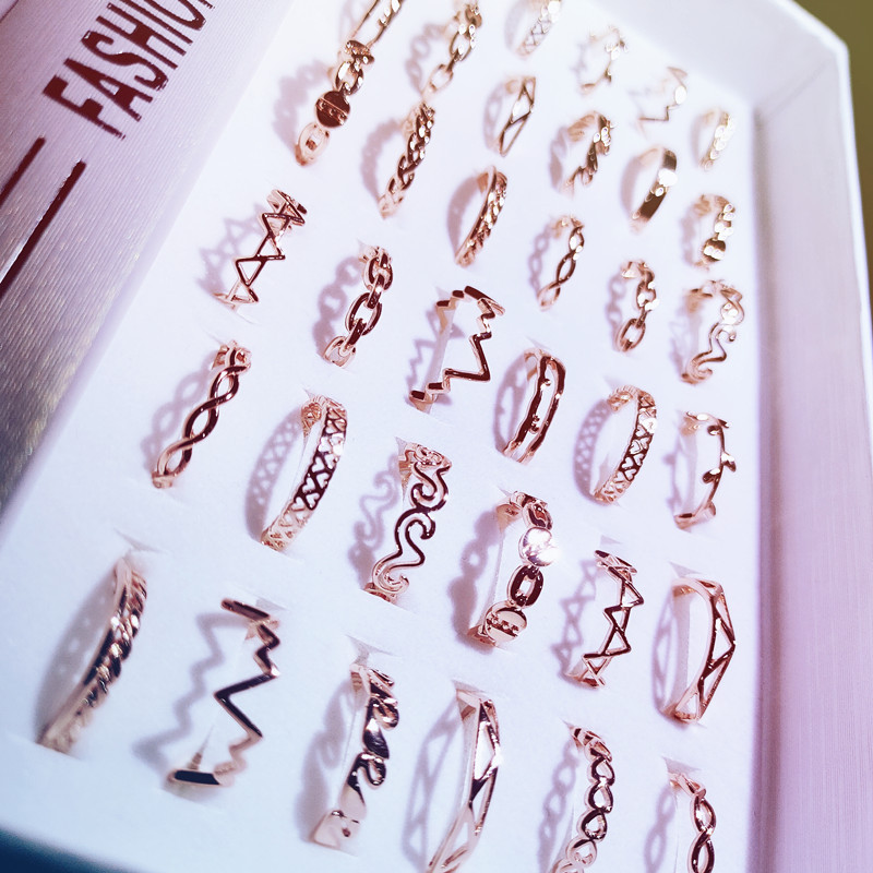 Open Japanese and Korean Hot Sale Silver Rose Gold Ring Fashion All-Match Personalized Source Factory Direct Sales