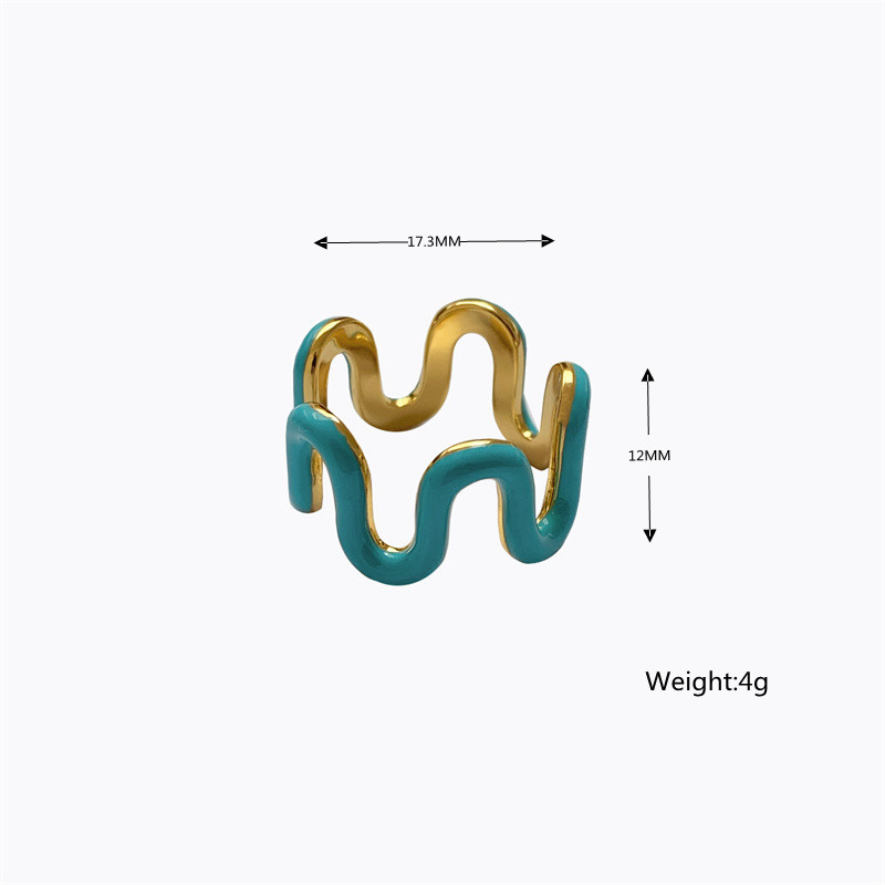 Net Red Wind Painting Oil Wave Ring Copper Plated Real Gold Ring Simple Elegant Solid Color Bracelet in Stock Wholesale Net Red Wind Painting Oil Wave Ring Copper Plated Real Gold Ring Simple Elegant Solid Color Bracelet in Stock Wholesale