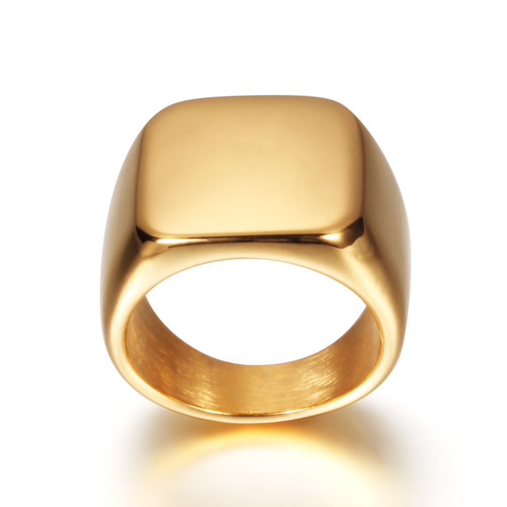 Simple Black Glossy Titanium Steel Ring Stainless Steel Men&#039;s and Women&#039;s Rose Gold Ring Printable Logo Factory Direct Sales