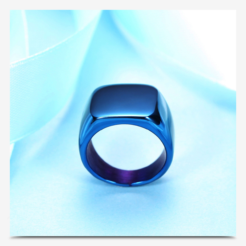 Simple Black Glossy Titanium Steel Ring Stainless Steel Men's and Women's Rose Gold Ring Printable Logo Factory Direct Sales Simple Black Glossy Titanium Steel Ring Stainless Steel Men's and Women's Rose Gold Ring Printable Logo Factory Direct Sales