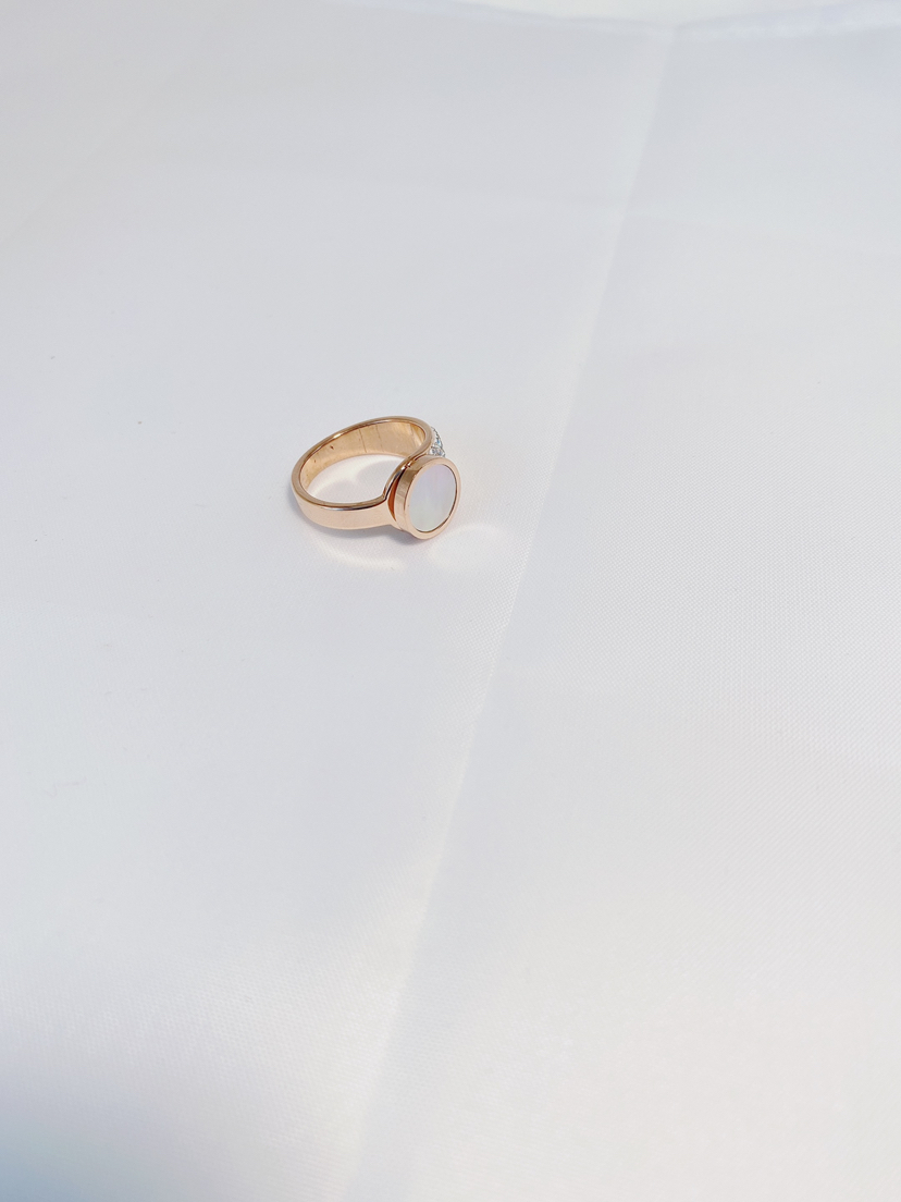 2020 Cool White Fritillaria Titanium Steel Rose Gold Ring Ins Students&#039; Ring Cold Wind Series Fashionable Stylish Women