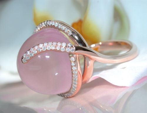 Yung yu ebay new hot pink crystal moonstone diamond ring Europe and America creative 14k rose gold ring Yung yu ebay new hot pink crystal moonstone diamond ring Europe and America creative 14k rose gold ring