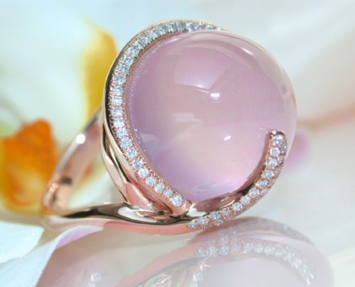 Yung yu ebay new hot pink crystal moonstone diamond ring Europe and America creative 14k rose gold ring Yung yu ebay new hot pink crystal moonstone diamond ring Europe and America creative 14k rose gold ring