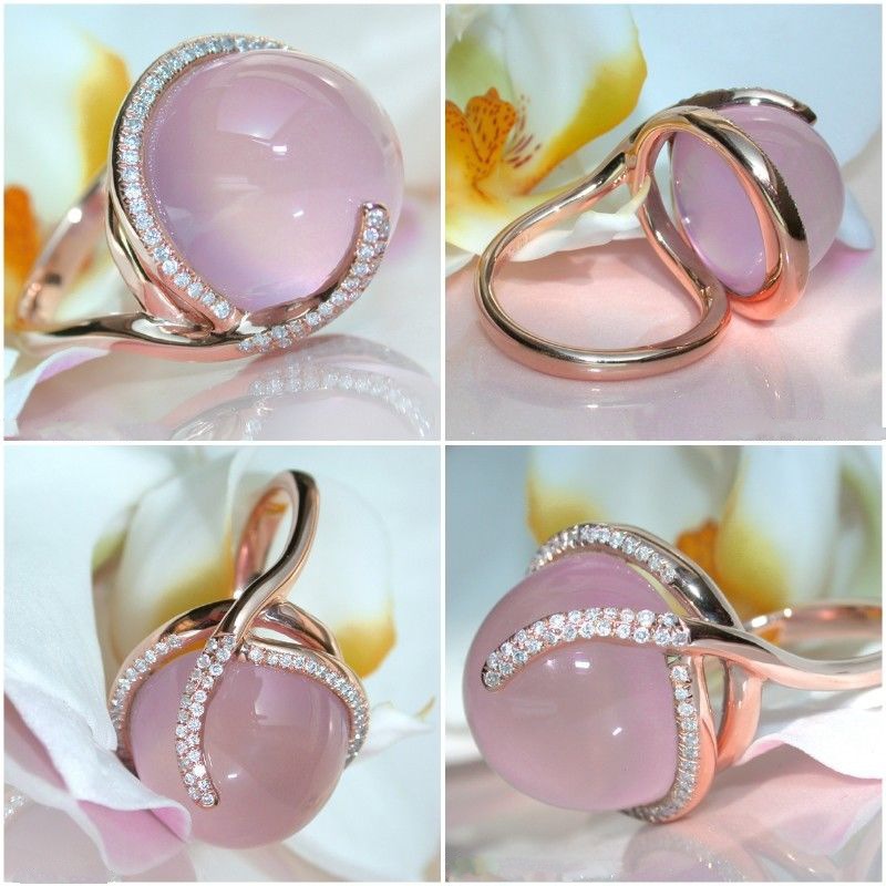 Yung yu ebay new hot pink crystal moonstone diamond ring Europe and America creative 14k rose gold ring Yung yu ebay new hot pink crystal moonstone diamond ring Europe and America creative 14k rose gold ring