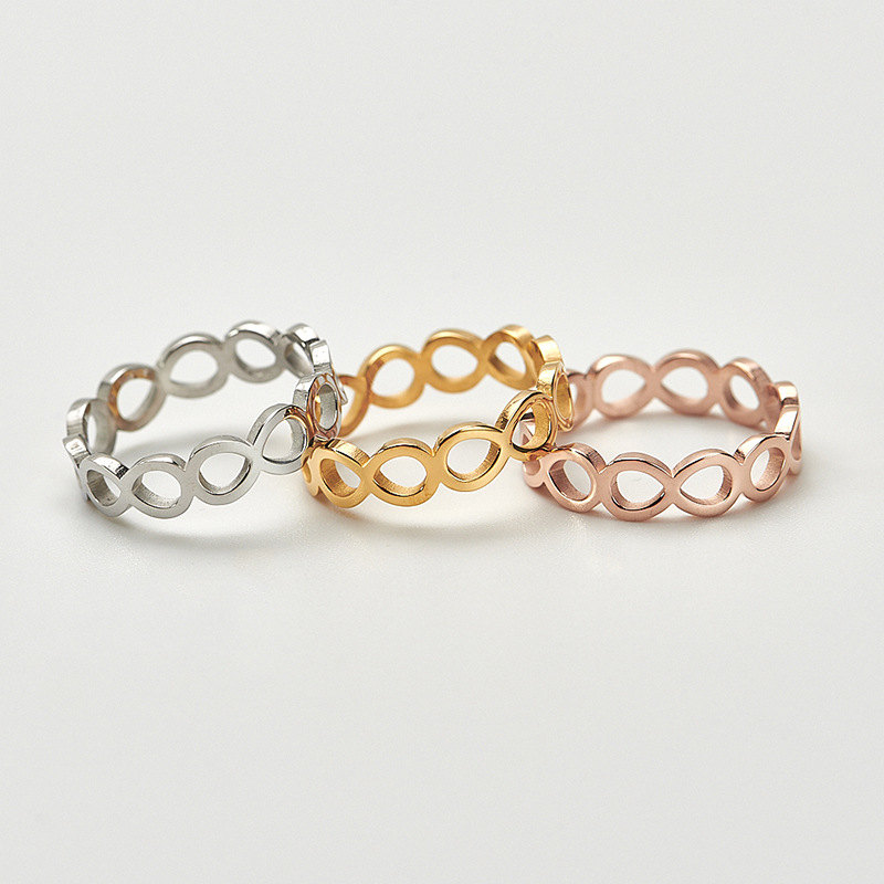 European and American fashion accessories unlimited female titanium steel ring rose gold ring