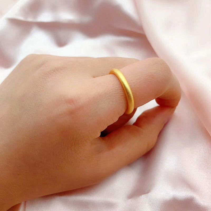 Stall Supply Kuaishou Ancient Law Inheritance Sansheng III Alluvial Gold Ring Women's Simple Simple Bracelet Plain Gold Female Ring Wholesale Stall Supply Kuaishou Ancient Law Inheritance Sansheng III Alluvial Gold Ring Women's Simple Simple Bracelet Plain Gold Female Ring Wholesale