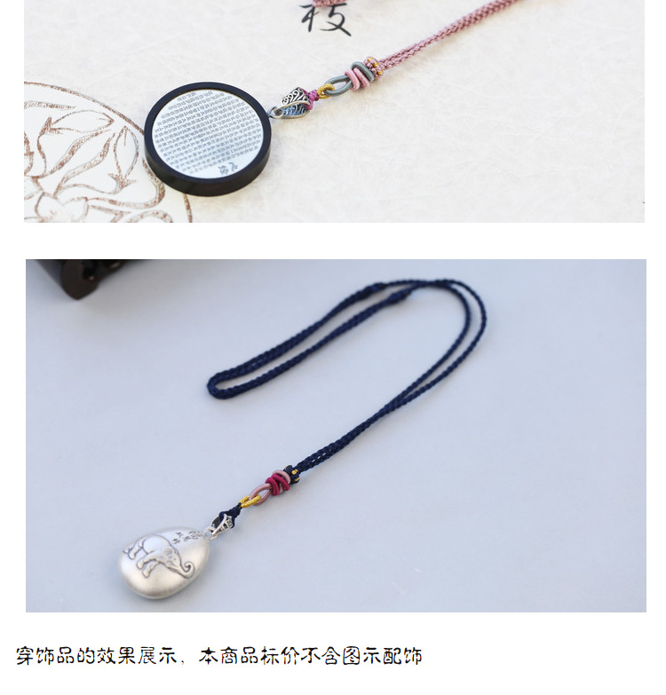 Handmade Braided Necklace Rope Clavicle Chain Sweater Chain Original Design Simple DIY Hanging Peace Buckle Beeswax Pendant