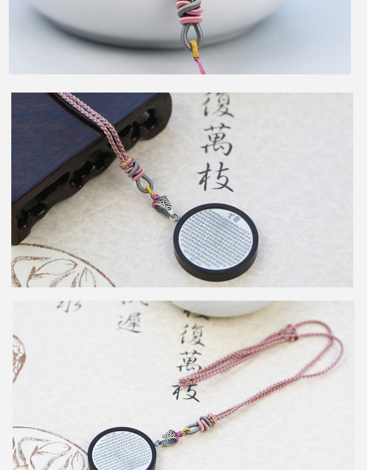 Handmade Braided Necklace Rope Clavicle Chain Sweater Chain Original Design Simple DIY Hanging Peace Buckle Beeswax Pendant