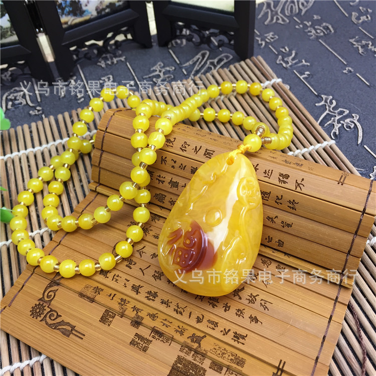 Running Rivers and Lakes Meeting Sale Gift Blue Light Beeswax Necklace Men's and Women's Long Accessories Sweater Chain Clothing Wholesale Running Rivers and Lakes Meeting Sale Gift Blue Light Beeswax Necklace Men's and Women's Long Accessories Sweater Chain Clothing Wholesale