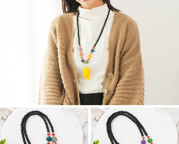 Sweater Chain Women's Autumn and Winter All-Match Long Necklace Women's Fashion Cross-Border New Accessories Popular Pendant Imitation Beeswax Pendant Sweater Chain Women's Autumn and Winter All-Match Long Necklace Women's Fashion Cross-Border New Accessories Popular Pendant Imitation Beeswax Pendant
