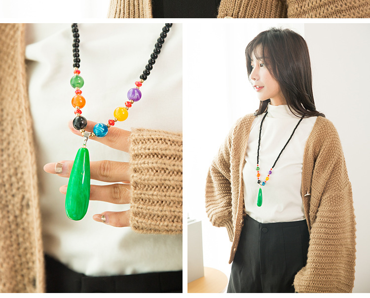 Sweater Chain Women's Autumn and Winter All-Match Long Necklace Women's Fashion Cross-Border New Accessories Popular Pendant Imitation Beeswax Pendant Sweater Chain Women's Autumn and Winter All-Match Long Necklace Women's Fashion Cross-Border New Accessories Popular Pendant Imitation Beeswax Pendant