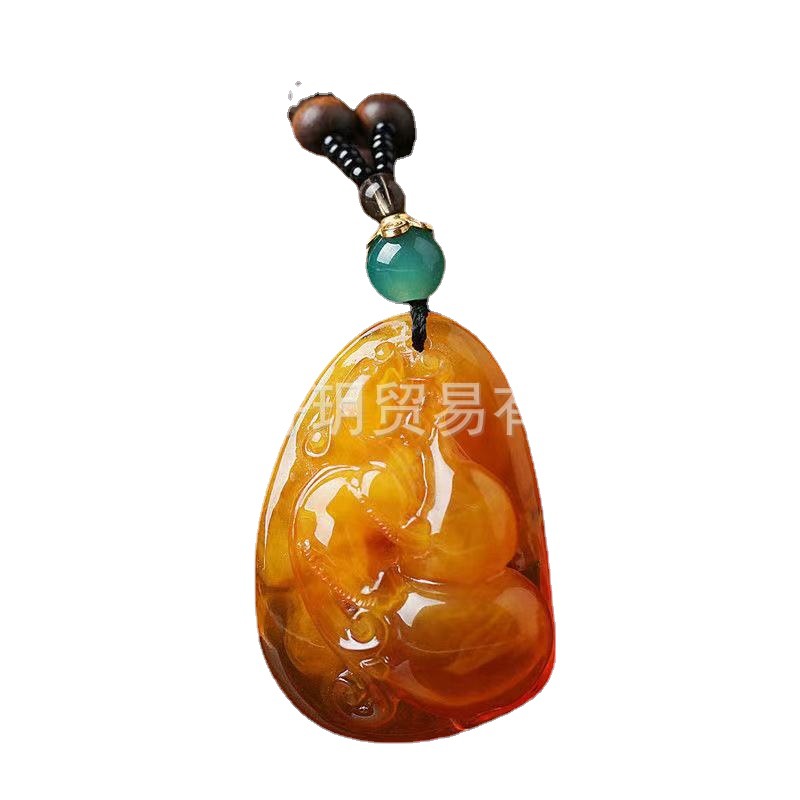 Stall Scenic Spot New Ethnic Style Beaded Imitation Beeswax Sweater Chain Jewelry Vintage Accessories Pendant Women&#039;s Necklace