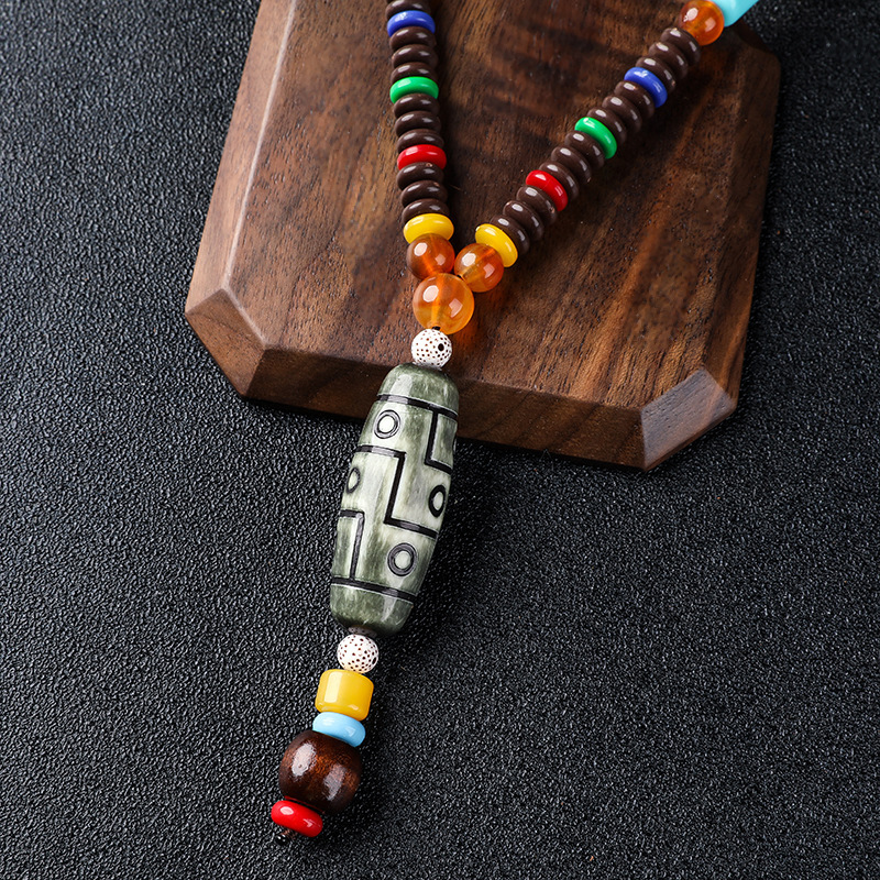 Imitation Beeswax Pendant Women's Long Autumn/Winter Sweater Chain Stall Necklace Door Frame Pendant Artistic Ethnic Style Jewelry Imitation Beeswax Pendant Women's Long Autumn/Winter Sweater Chain Stall Necklace Door Frame Pendant Artistic Ethnic Style Jewelry