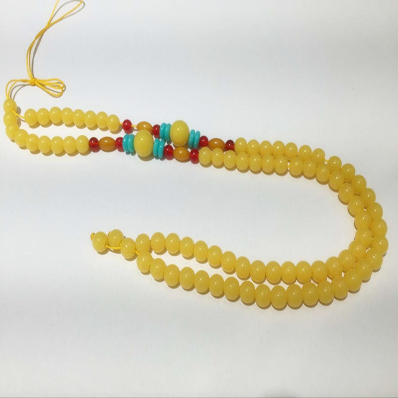 Imitation amber necklace beads necklace bracelet necklace fashion lanyard beeswax