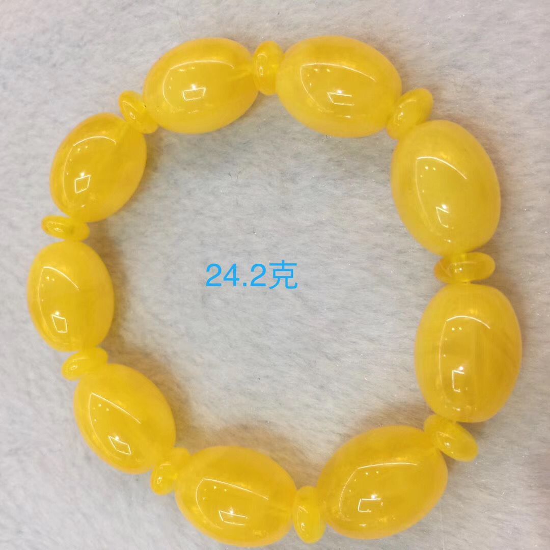 Pure natural second generation amber beeswax bracelet hand chain chicken oil yellow men and women genuine amber bracelet