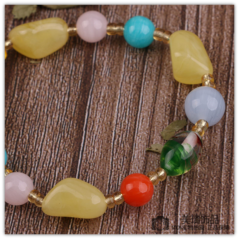 Natural beeswax bracelet with the shape of multi - this single - ring crystal hand string ethnic wind ornaments getting out