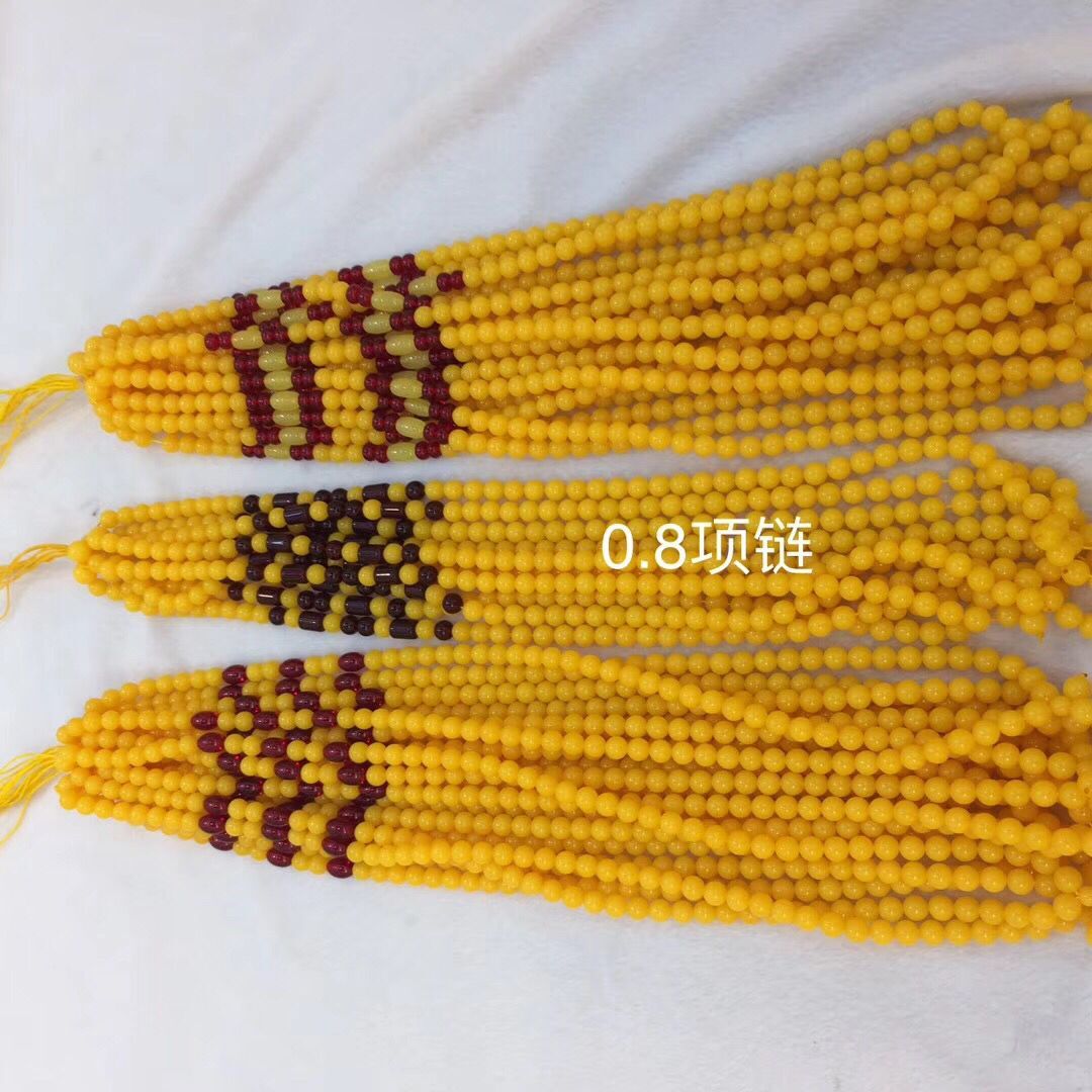 Amber white beeswax pendant hanging rope sweater chain long style pendant necklace versatile bracelet