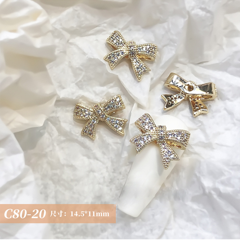 Nail Art Bow Jewelry Wholesale Metal Zircon Nail Beauty Rhinestone Pearl Butterfly Chain Nail Ornament Accessories Nail Art Bow Jewelry Wholesale Metal Zircon Nail Beauty Rhinestone Pearl Butterfly Chain Nail Ornament Accessories