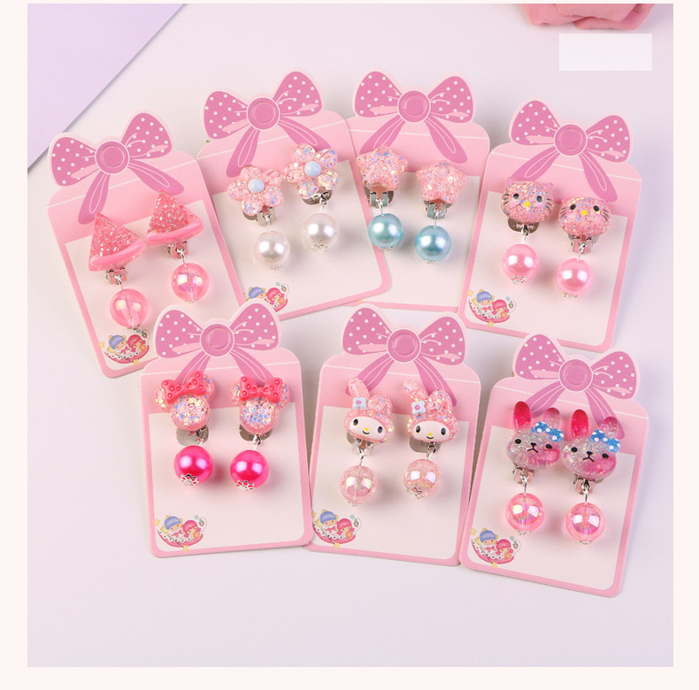 Ear Clip No Pierced Female Children 7 Pairs Jelly Color Cute Pearl Student Jewelry DIY Tassel Ear Clip Long Ear Clip No Pierced Female Children 7 Pairs Jelly Color Cute Pearl Student Jewelry DIY Tassel Ear Clip Long
