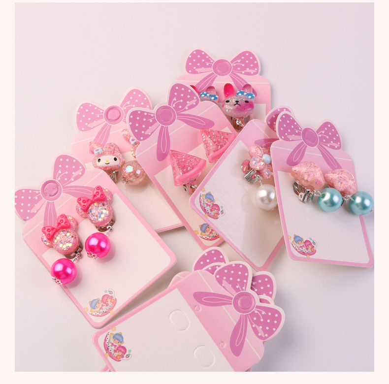 Ear Clip No Pierced Female Children 7 Pairs Jelly Color Cute Pearl Student Jewelry DIY Tassel Ear Clip Long Ear Clip No Pierced Female Children 7 Pairs Jelly Color Cute Pearl Student Jewelry DIY Tassel Ear Clip Long