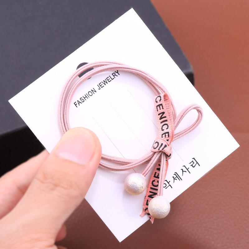 Korean Spring/Summer Stall Pearl Headband Rubber Band Cute Hair Ring Letter Ribbon Knotted Bow Hair Rope Head Jewelry Korean Spring/Summer Stall Pearl Headband Rubber Band Cute Hair Ring Letter Ribbon Knotted Bow Hair Rope Head Jewelry