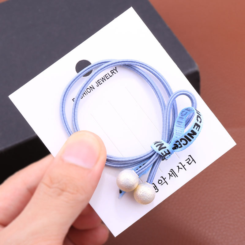 Korean Spring/Summer Stall Pearl Headband Rubber Band Cute Hair Ring Letter Ribbon Knotted Bow Hair Rope Head Jewelry Korean Spring/Summer Stall Pearl Headband Rubber Band Cute Hair Ring Letter Ribbon Knotted Bow Hair Rope Head Jewelry