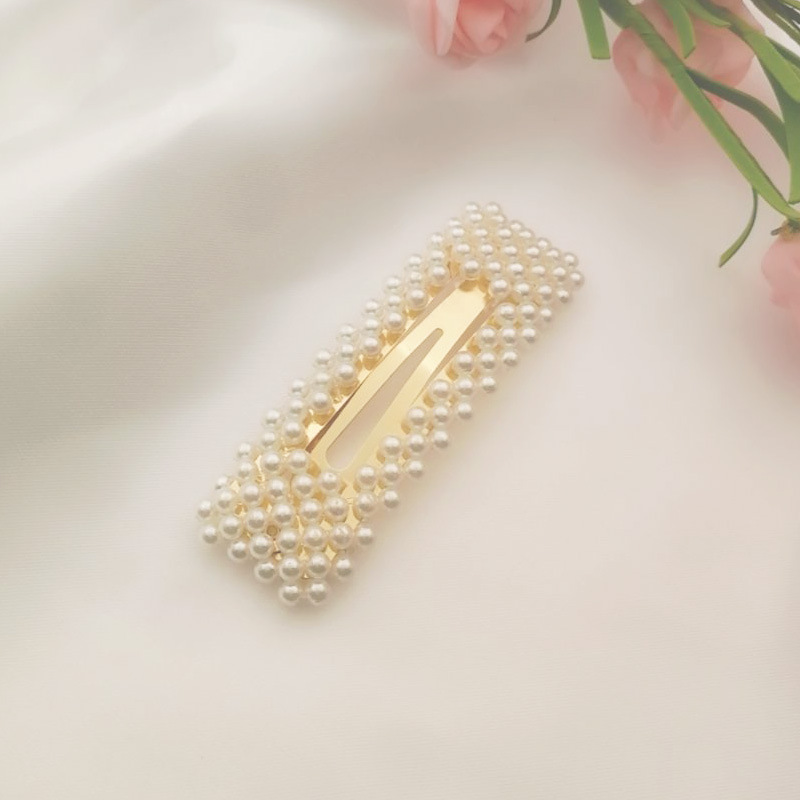 Korean Style Internet Hot Pearl Hairpin Sweet Handmade Beaded BB Clip Square Water Drop Side Clip Jewelry Wholesale Korean Style Internet Hot Pearl Hairpin Sweet Handmade Beaded BB Clip Square Water Drop Side Clip Jewelry Wholesale