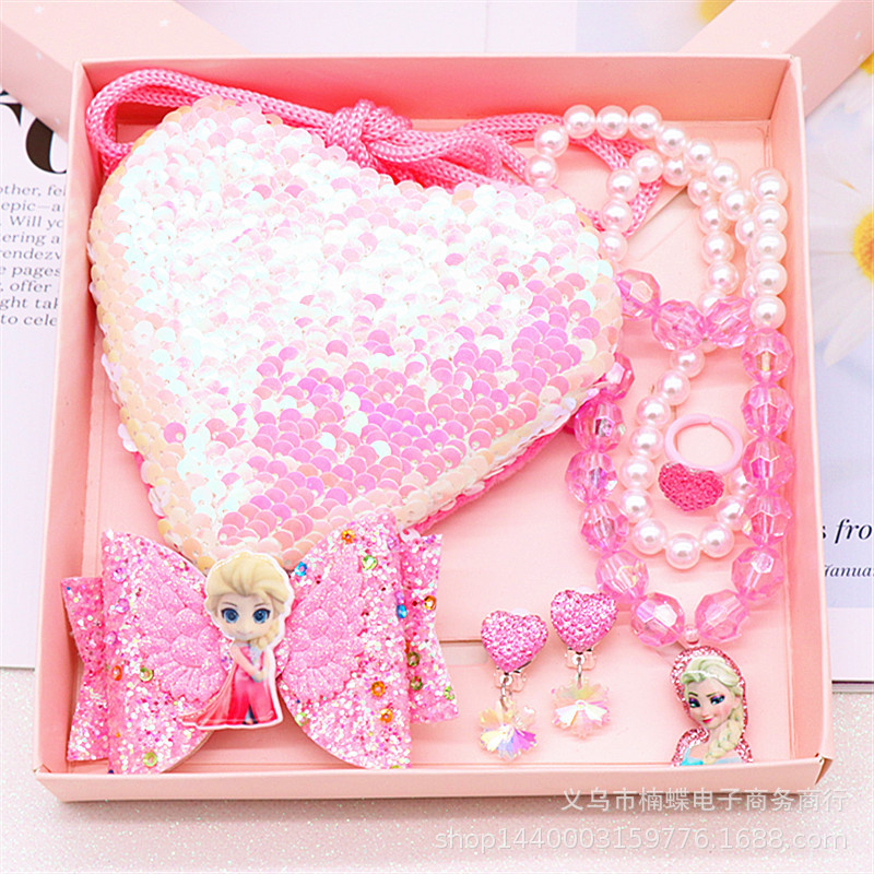 Children's Fishtail Necklace Bracelet Cross-Border Sold Jewelry Set Pearl Necklace Cartoon Fishtail Bag Gift Box Wholesale Children's Fishtail Necklace Bracelet Cross-Border Sold Jewelry Set Pearl Necklace Cartoon Fishtail Bag Gift Box Wholesale