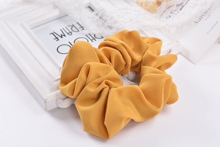 South Korea Imported Korean Jewelry Hair Accessories Candy Color Solid Color Fabric Craft Chiffon Hair Ring Headdress Flower Headwear Hair Rope