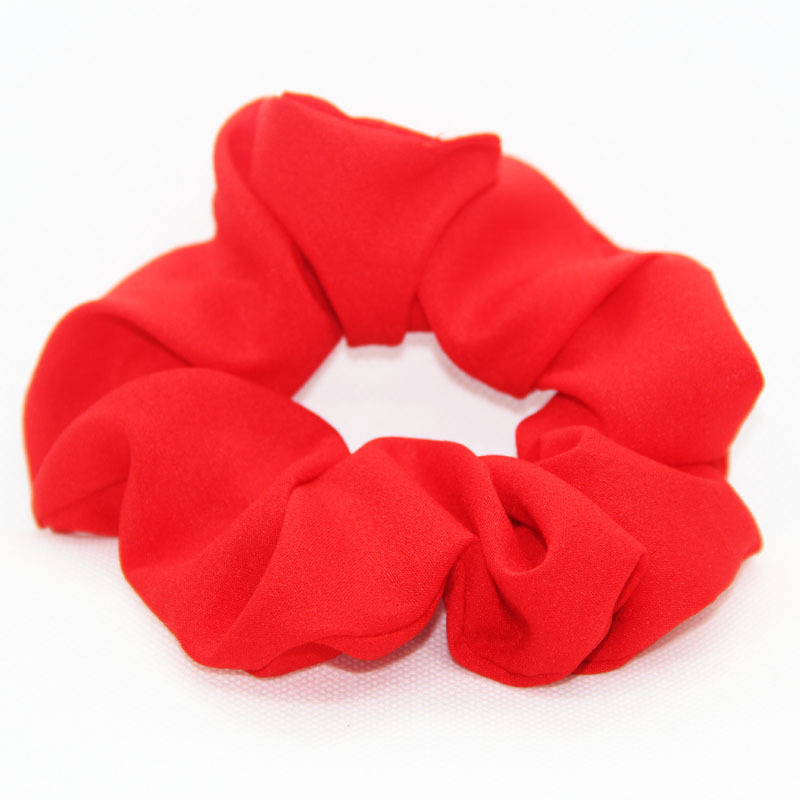 South Korea Imported Korean Jewelry Hair Accessories Candy Color Solid Color Fabric Craft Chiffon Hair Ring Headdress Flower Headwear Hair Rope