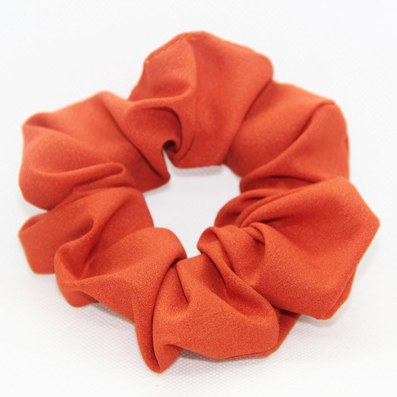 South Korea Imported Korean Jewelry Hair Accessories Candy Color Solid Color Fabric Craft Chiffon Hair Ring Headdress Flower Headwear Hair Rope