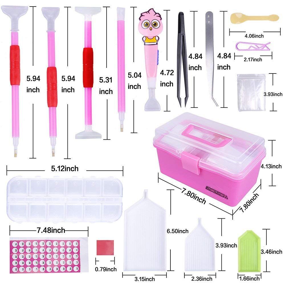 117 Pieces Design Diamond Painting Tools 5D Diamond Accessories DIY Craft Diamond Technical Pen Embroidery Set